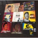 Record Collection of Vintage 9 LPs to include "James Brown" and "Little Richard" all records are fr