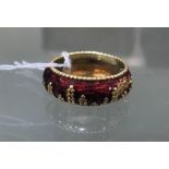 Antique 18ct Gold and enamel Ring high carat Gold with enamel some damge to enamel halmarked 750 to