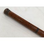 Walking stick with hidden flask, copper cap