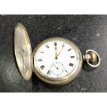 Antique silver Full hunter Pocket Watch named on movement Moeris