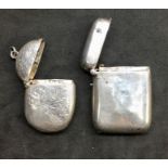 2 Antique Silver Vesta Match Striker Cases