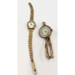 2 ladies 9ct gold wristwatches and straps total weight 32g