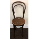 Heigh long legged bentwood in good condition chair Measures approx 37"Heigh by 13"Wide by 12.5" Dep