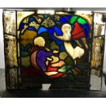 Original 15th / 16th Century Medieval Stained Glass window Panel .