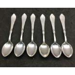 6 Danish silver tea spoons