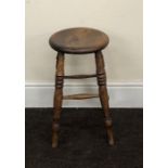 1920s Elm wood pub stool in good condition 21"Tall