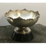 Large Sterling Silver Rose Bowl Birmingham silver hallmarks measures approx 20.5 cm dia 609g without