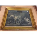 Victorian Guilt framed print, named the country stable