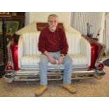 Rear of a Chevrolet Bel Air 1957 reconstructed as a sofa with integrated jukebox with single 45
