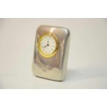 Bentley Motor Cars Silver Desk Clock w Winged B Logo This item is a silver desk clock with a