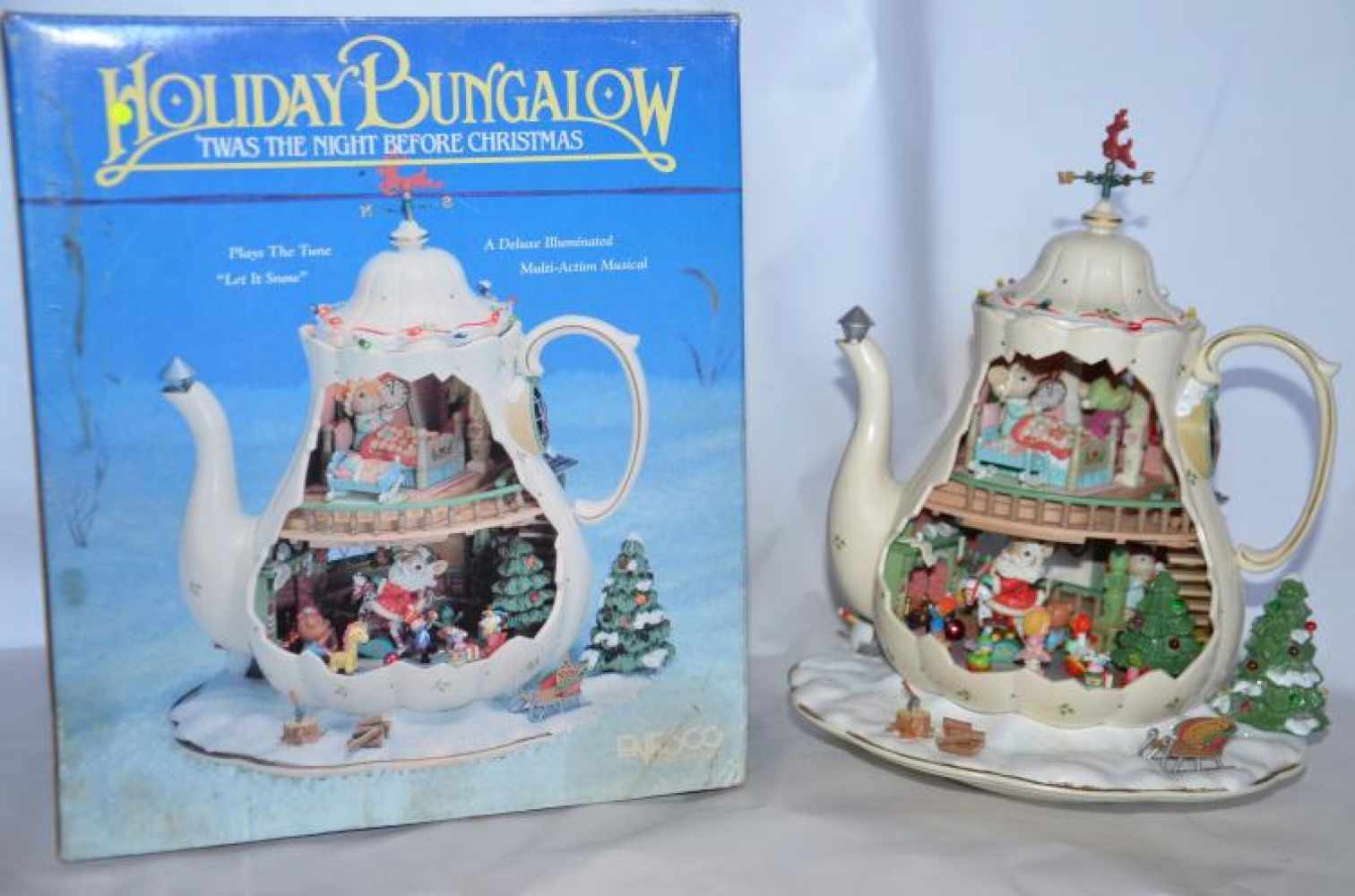 ENESCO Musicbox "Holiday Bungalow - Twas The Night Before Christmas" ENESCO Musicbox "Holiday - Image 2 of 5