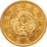 Startprice:180000JPY 日本/Japan 旧5円金貨（縮小） 明治6年（1873年） 未使用 / Old type 5 Yen（Gold） Reduced UNC 1873