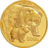 中国 (China) / ﾊﾟﾝﾀﾞ図 500元(1ｵﾝｽ)金貨 2004年 KM1537 / 未使用 / Panda 500 Yuan (1oz) Gold / UNC