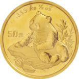 中国 (China) / ﾊﾟﾝﾀﾞ図 50元(1/2ｵﾝｽ)金貨 1998年 KM1129 / 未使用 / Panda 50 Yuan (1/2oz) Gold / UNC