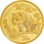 中国 (China) / ﾊﾟﾝﾀﾞ図 50元(1/2ｵﾝｽ)金貨 1997年 KM990 / 未使用 / Panda 50 Yuan (1/2oz) Gold / UNC