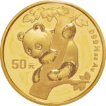 中国 (China) / ﾊﾟﾝﾀﾞ図 50元(1/2ｵﾝｽ)金貨 1996年 KM886 / 未使用 / Panda 50 Yuan (1/2oz) Gold / UNC