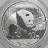 中国 (China) / ﾊﾟﾝﾀﾞ図 10元銀貨 2016年 / 完全未使用 / Panda 10 Yuan Silver / BU