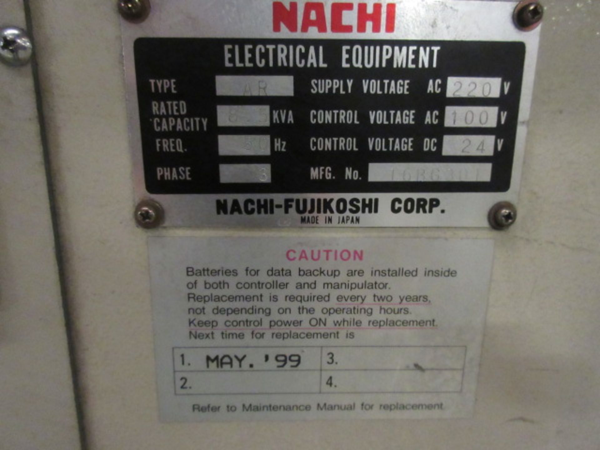 Nachi SA130F-01 Robotic Spot Welding Machine (1997) (Cell AM09) - Image 9 of 13
