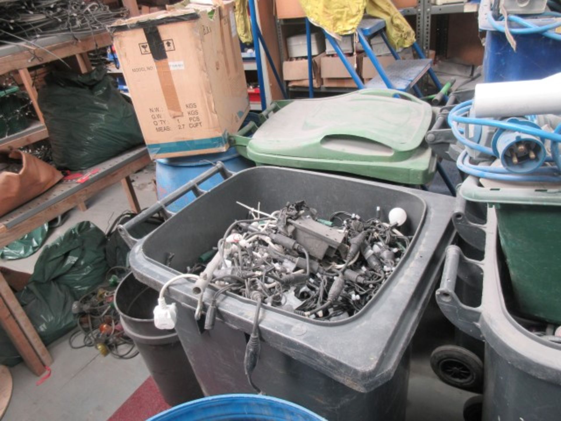 Ten plastic barrels & bins of festoon lighting - Image 8 of 8