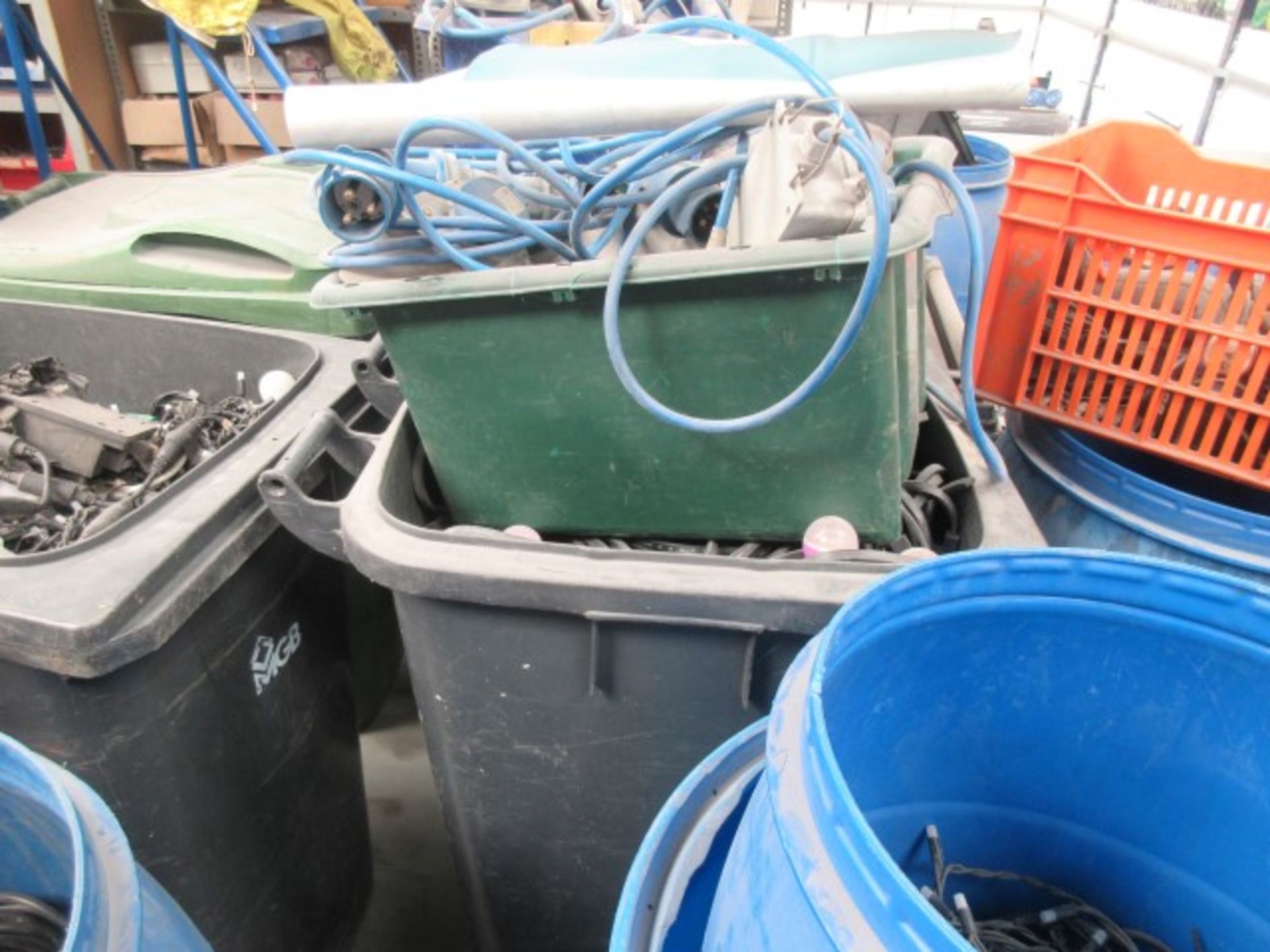 Ten plastic barrels & bins of festoon lighting - Image 6 of 8