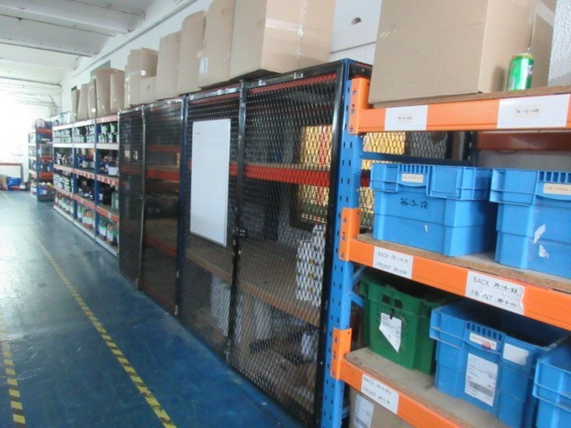 Nine bays of assorted boltless shelving. Contents not included.