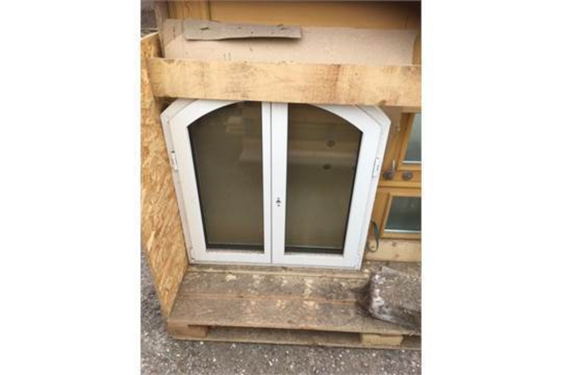 Arch Head Double Opening Window – NO VAT Ali-Clad Pine Timber, White, White, Surface -Mounted Hinges