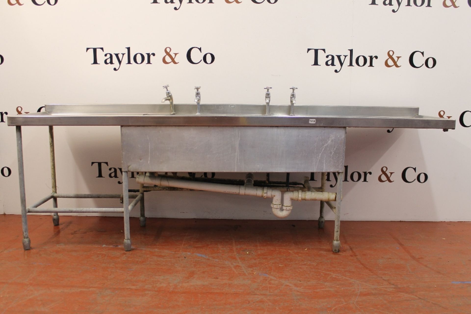 Stainless Steel Double Bowl Catering Sink – NO VAT W282cm x H93cm x D62cm