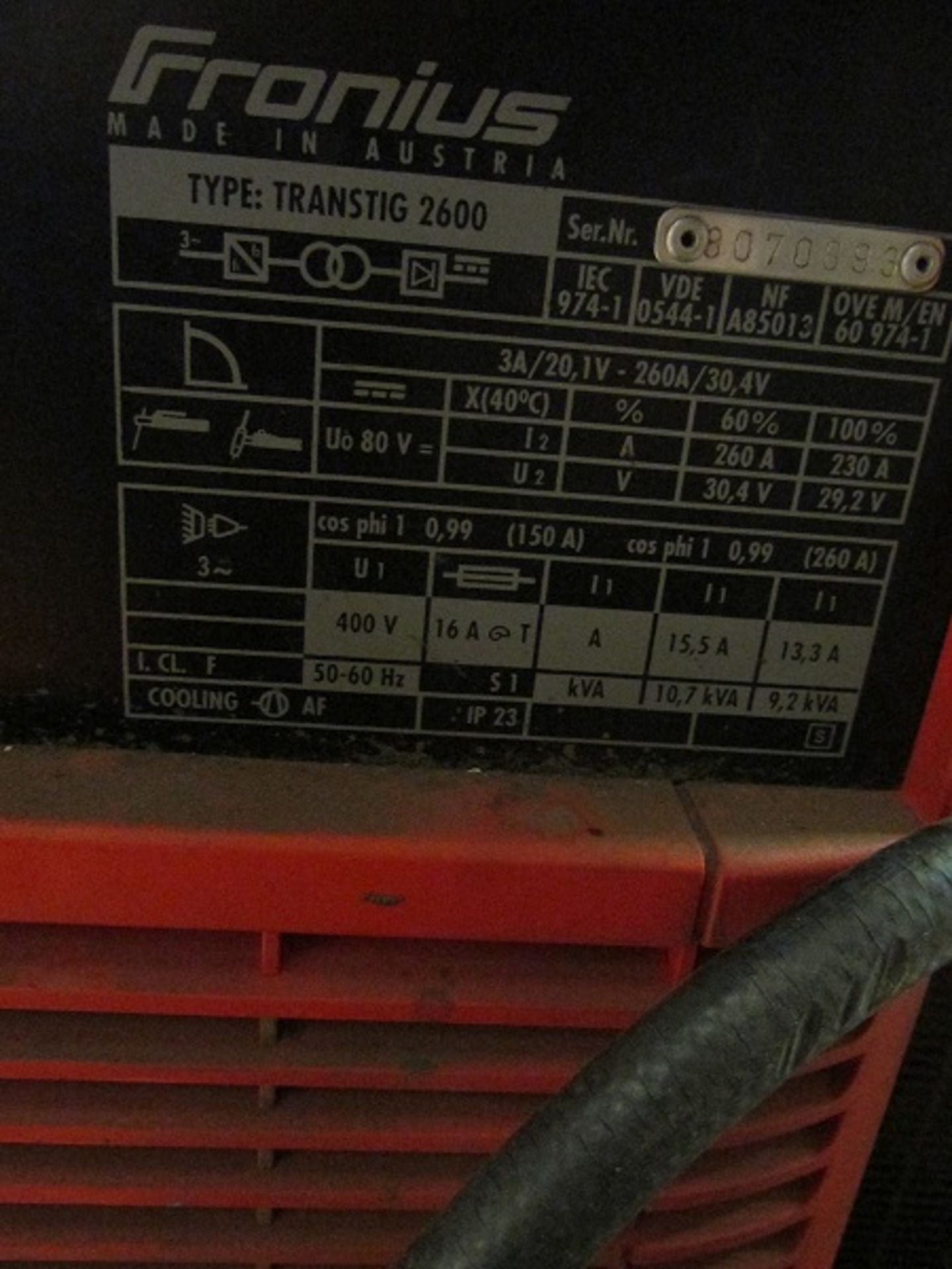 Fronius Transtig 2600 DC Tig Welding Machine - Image 2 of 9