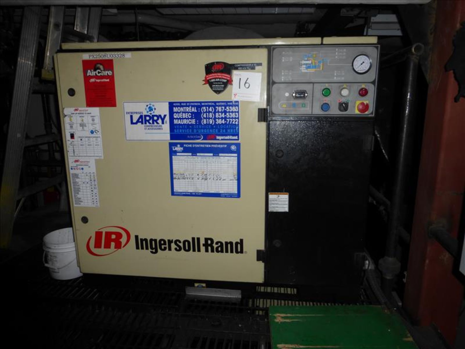 Ingersoll Rand Air Compressor model SSR-UP6-30-125 S/N PX0754U02281 36726 Hours