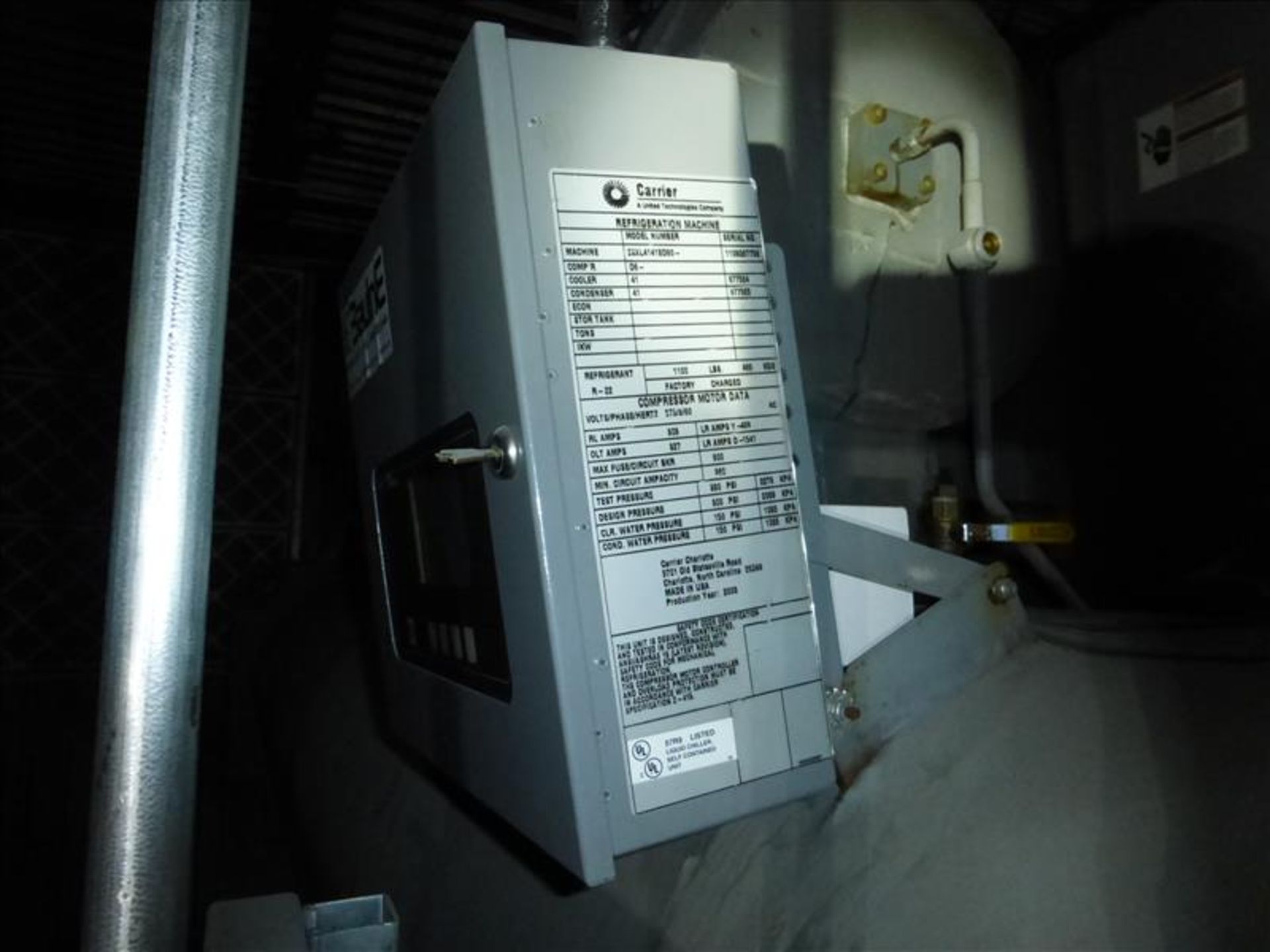 Carrier Refridgeration unit model 23xL4141Ed60 S/N 1103Q67752 (Glycol) - Image 4 of 5