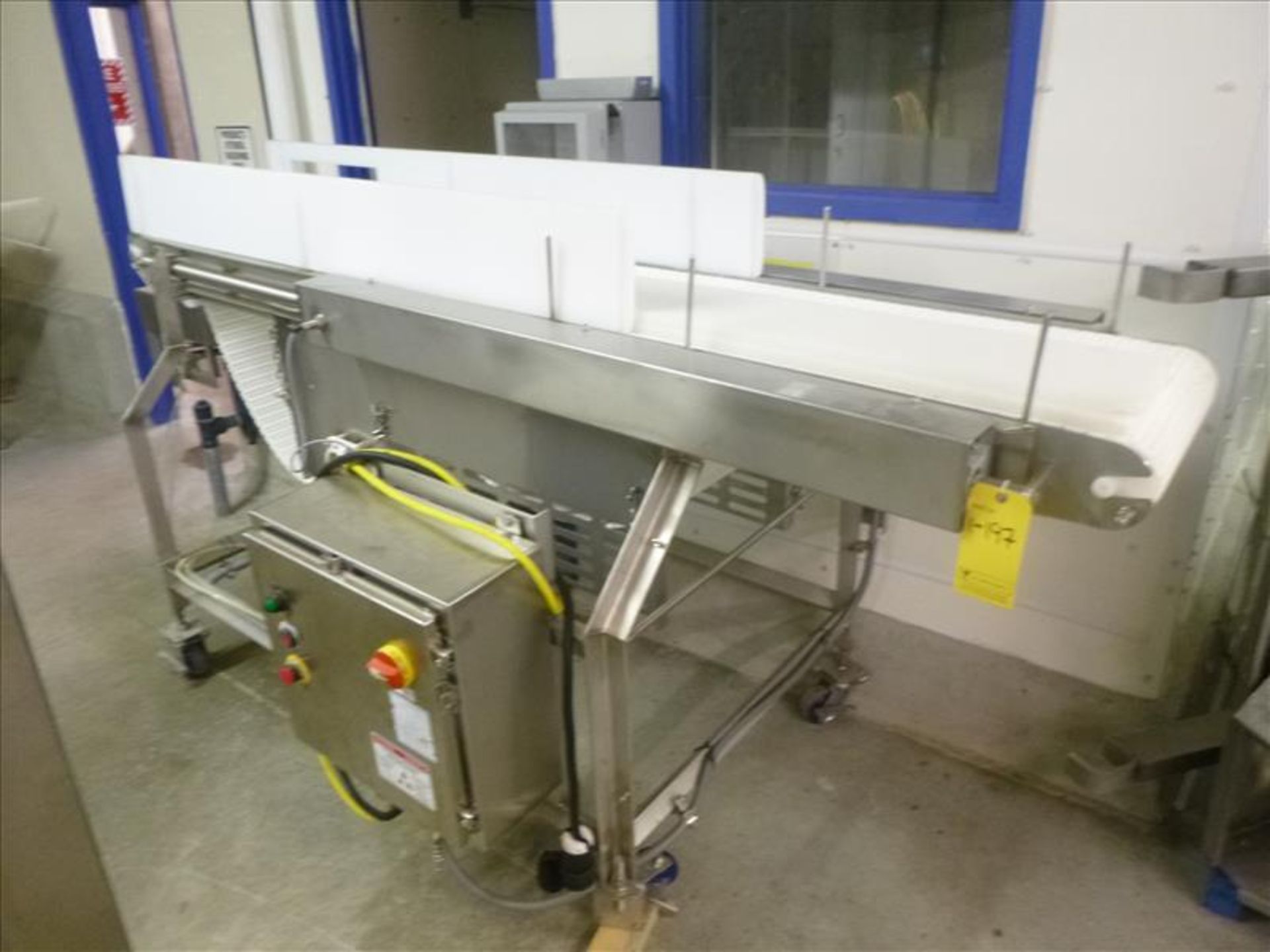 conveyor, 16 in. x 8 ft, on casters (further processing)