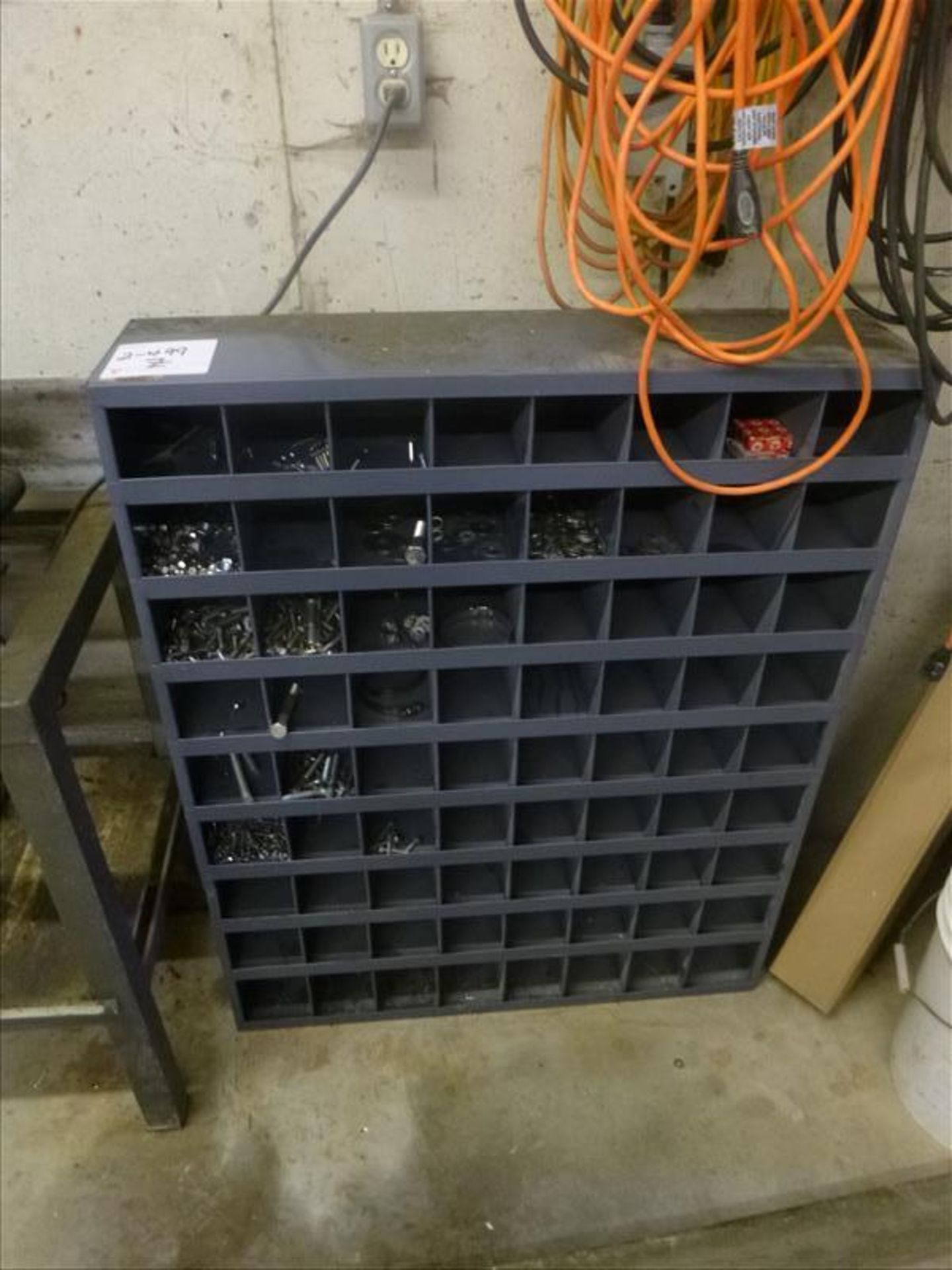 small parts cabinet w/ contents (metal/wood shops)