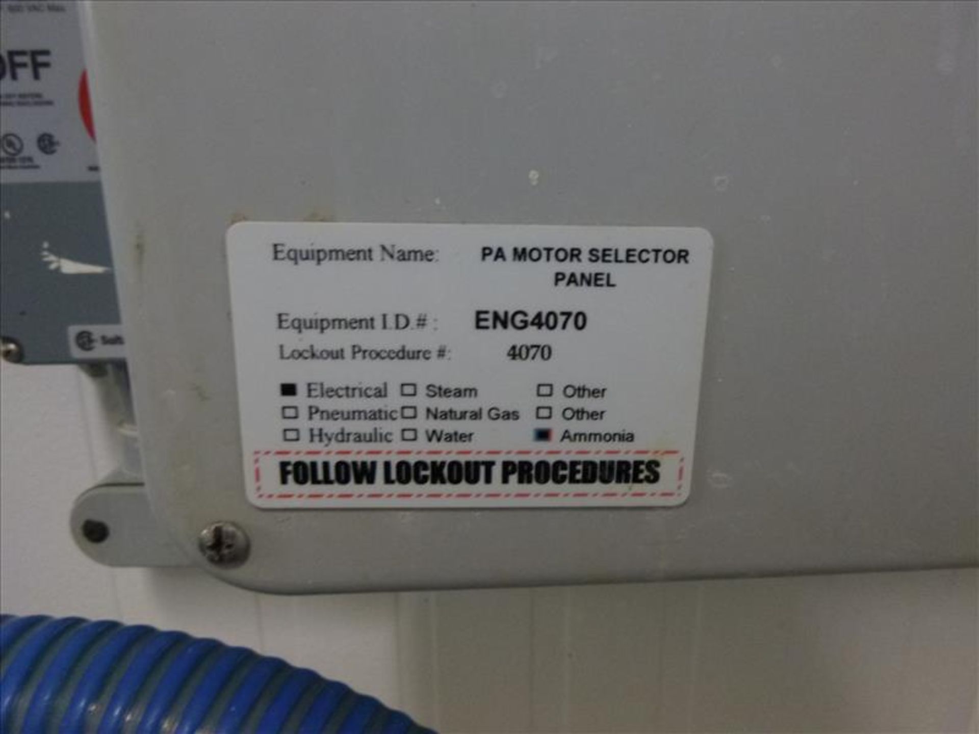 PA motor selector panel (Chillers) - Image 2 of 2