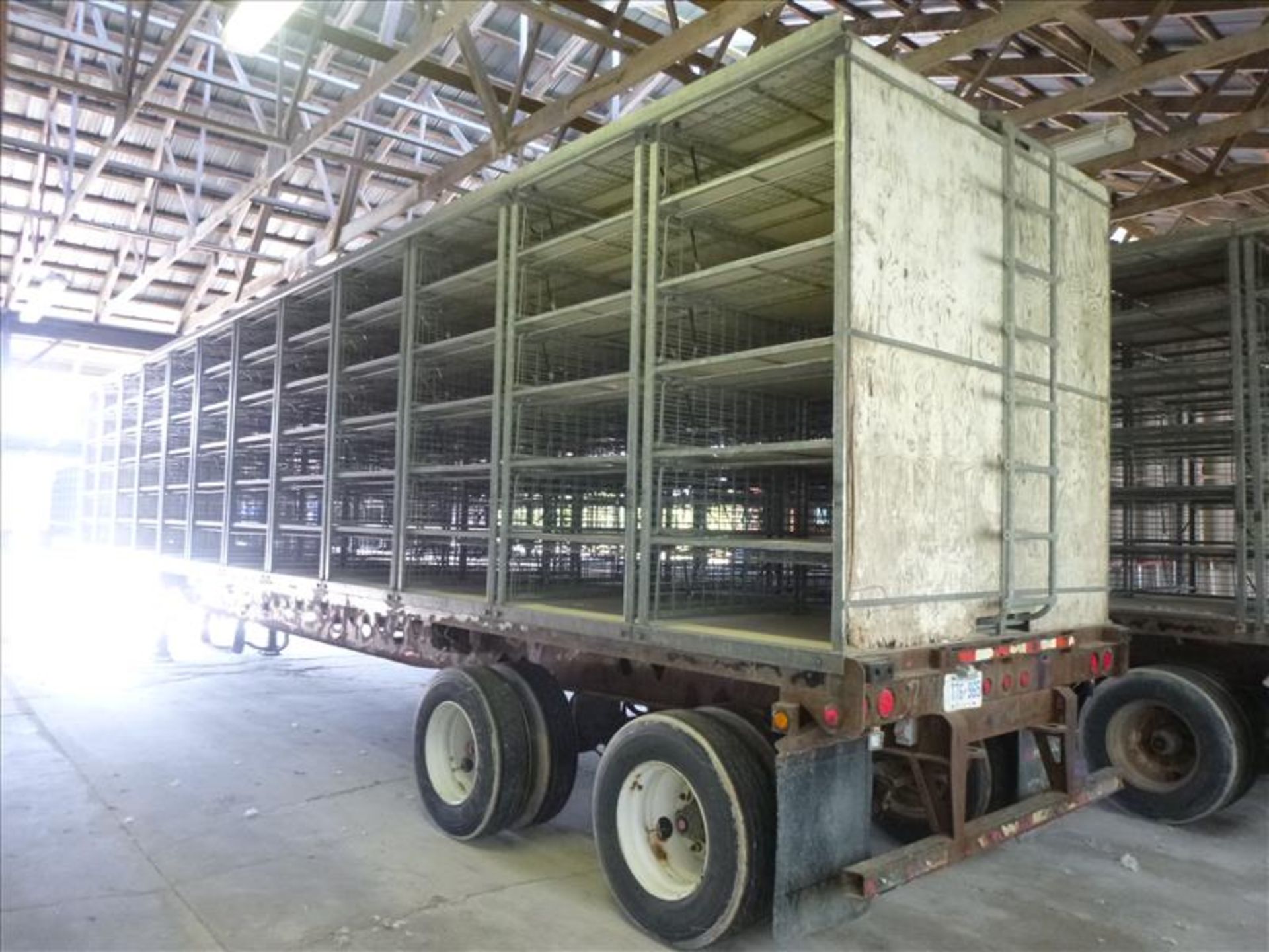 Manac 48 ft tandem axle flat-bed trailer c/w turkey cages, & side curtains (Unit #77), VIN - Image 2 of 4