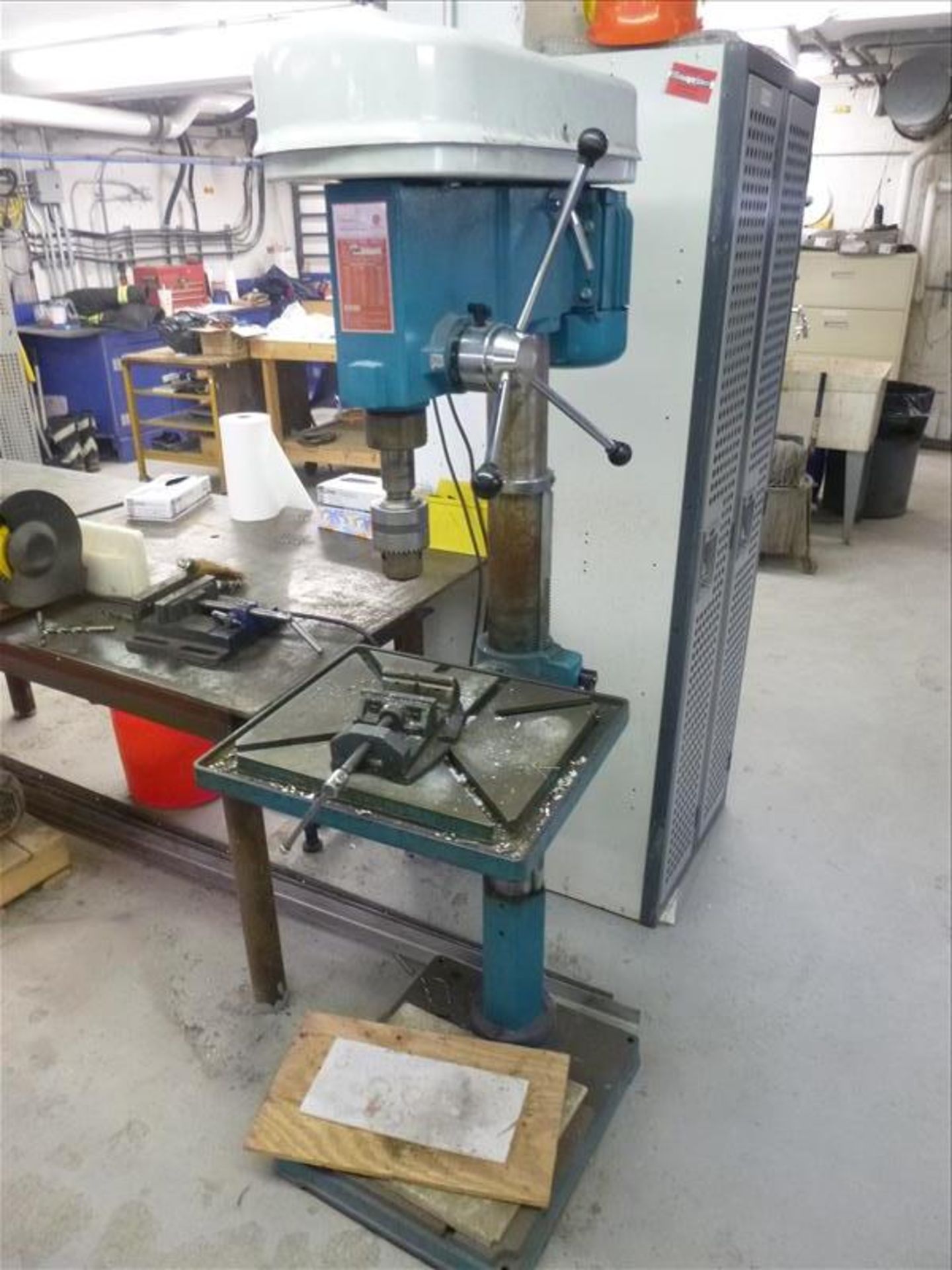 Toolex pedestal drill press, mod. DP-30, ser. no. 1146007 (1999), 12-speed c/w 4 in. machine vice(