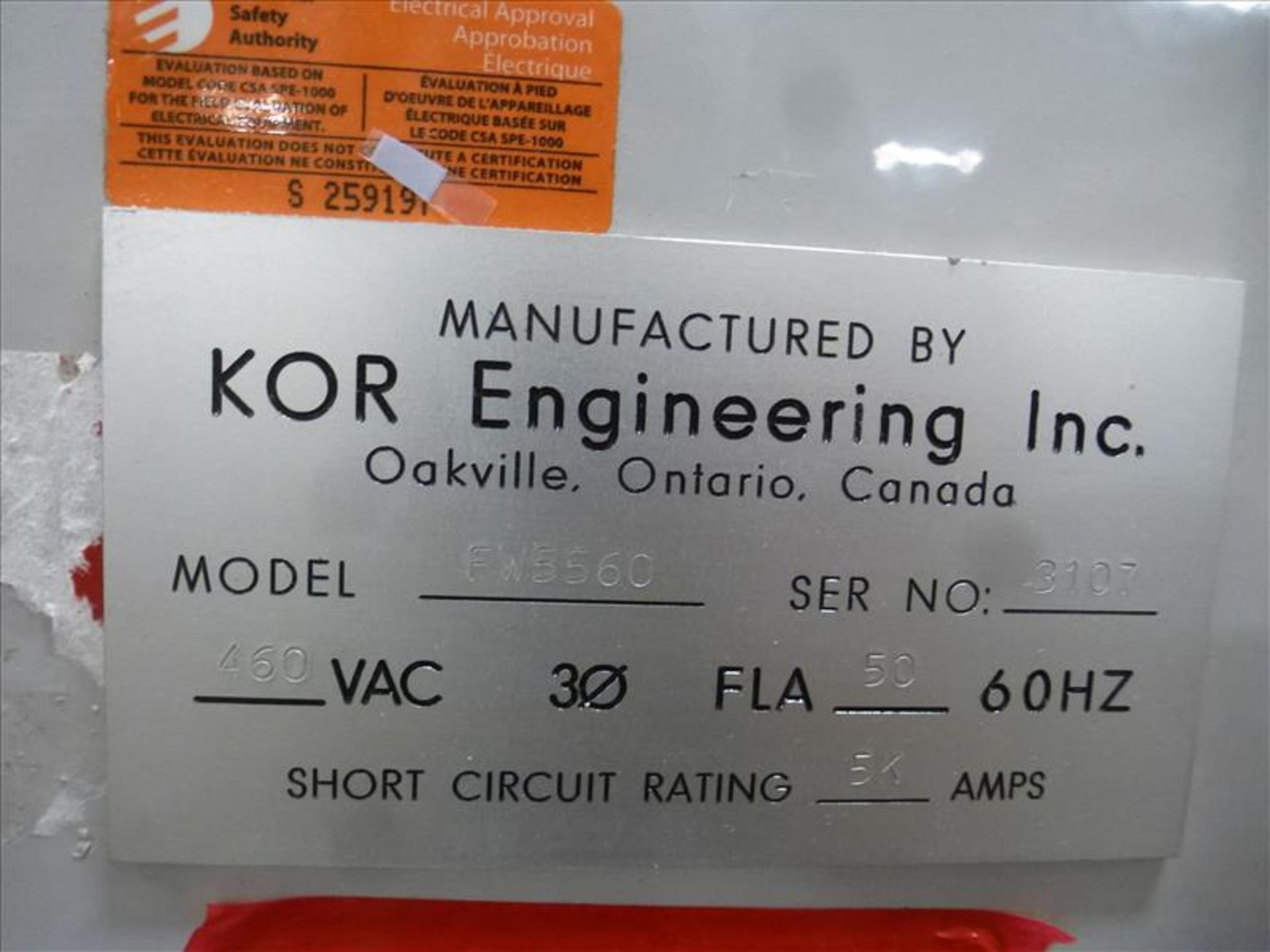 2007 KOR Engineering FW Series inspection slitter/rewinder, model FW5-560, ser. no. 3107, c/w - Image 4 of 4