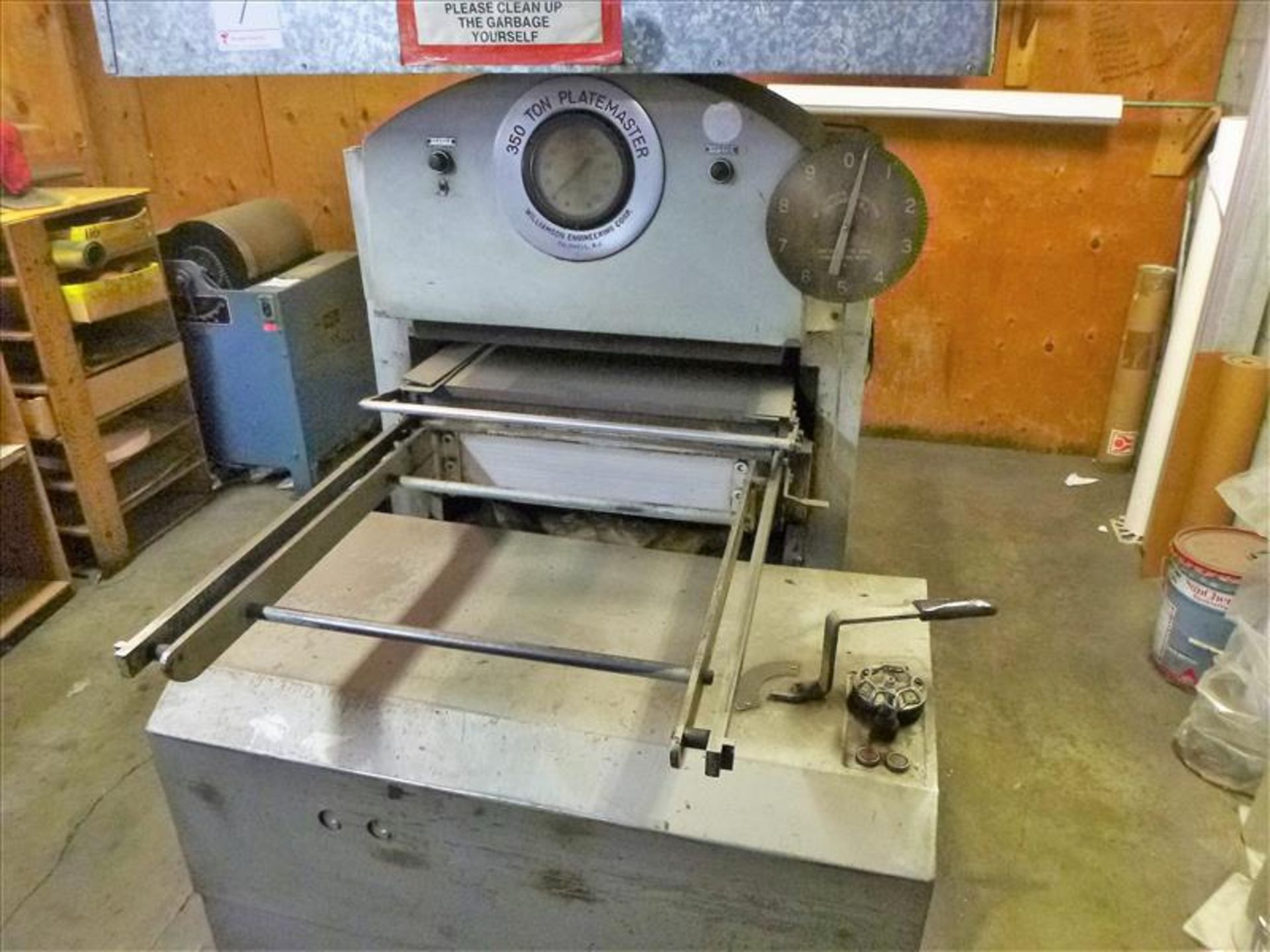 rubber printing plate equipment parcel, including:  Williamson 350-ton Platemaster rubber plate - Bild 2 aus 9