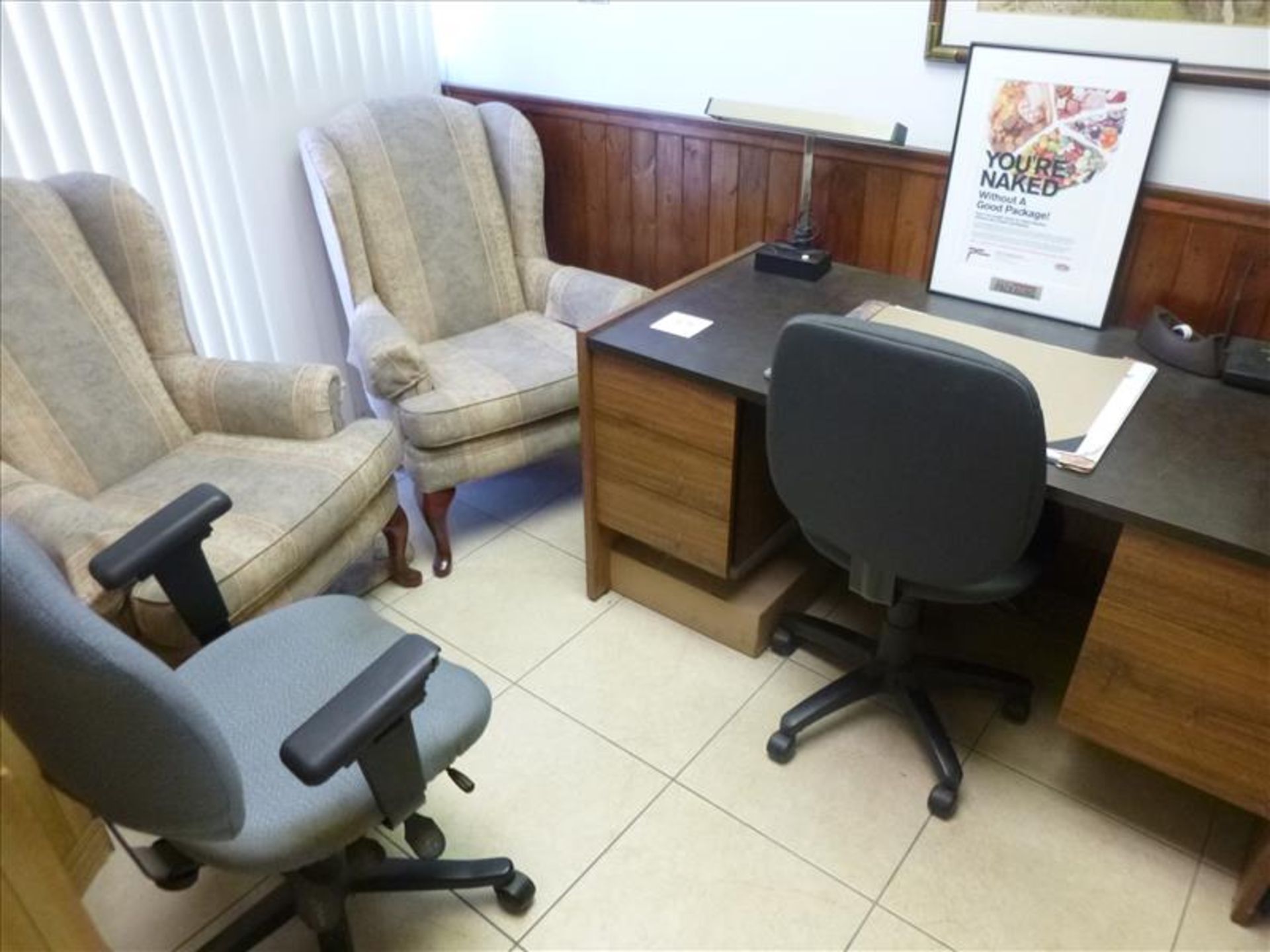 contents of office, furnishings only, excludes all artwork & office equipment (Located in