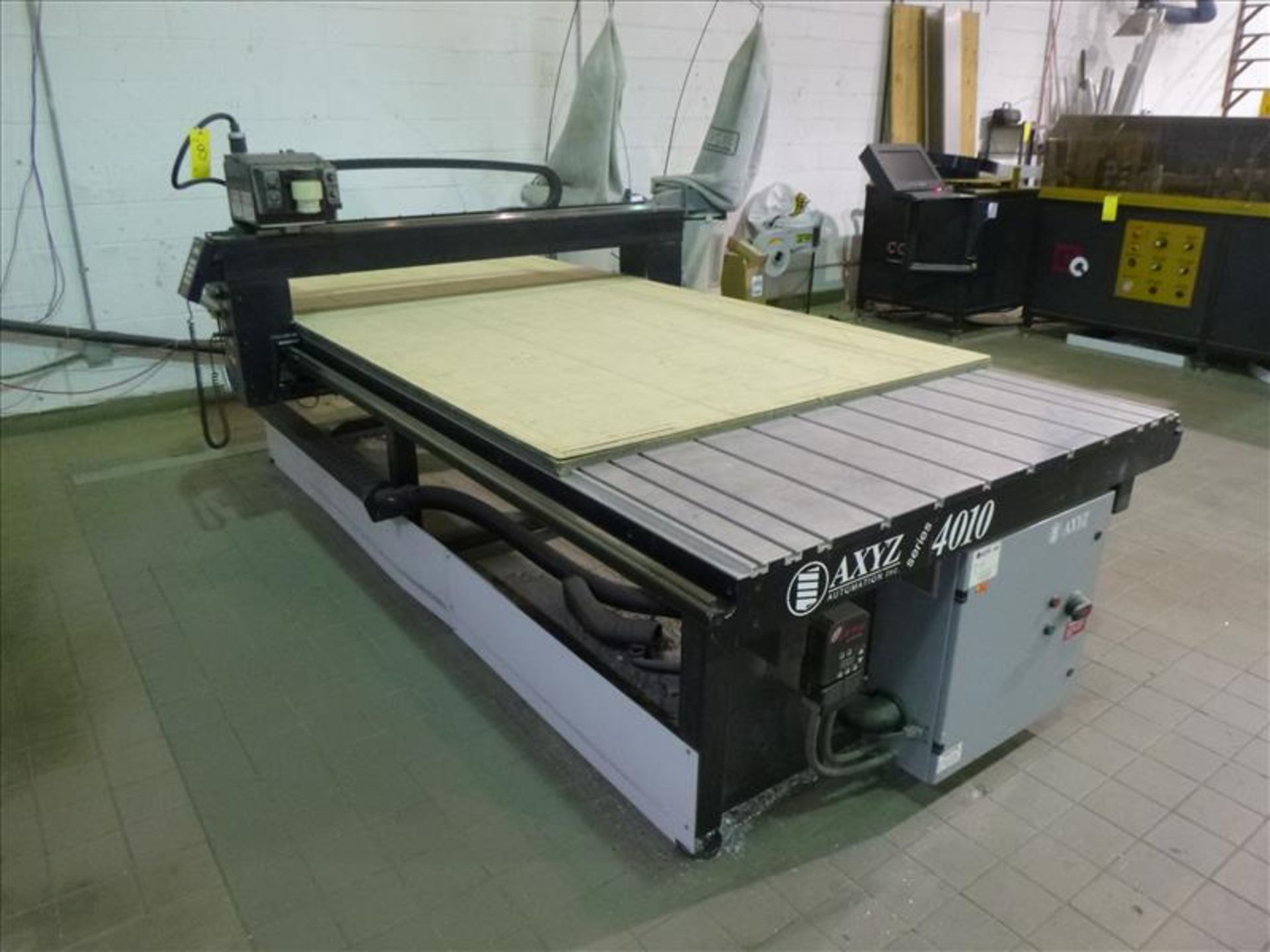 AXYZ Automation Inc. CNC router, mod. Series 4010, 60" x 120" work area c/w 12 hp vacuum pump