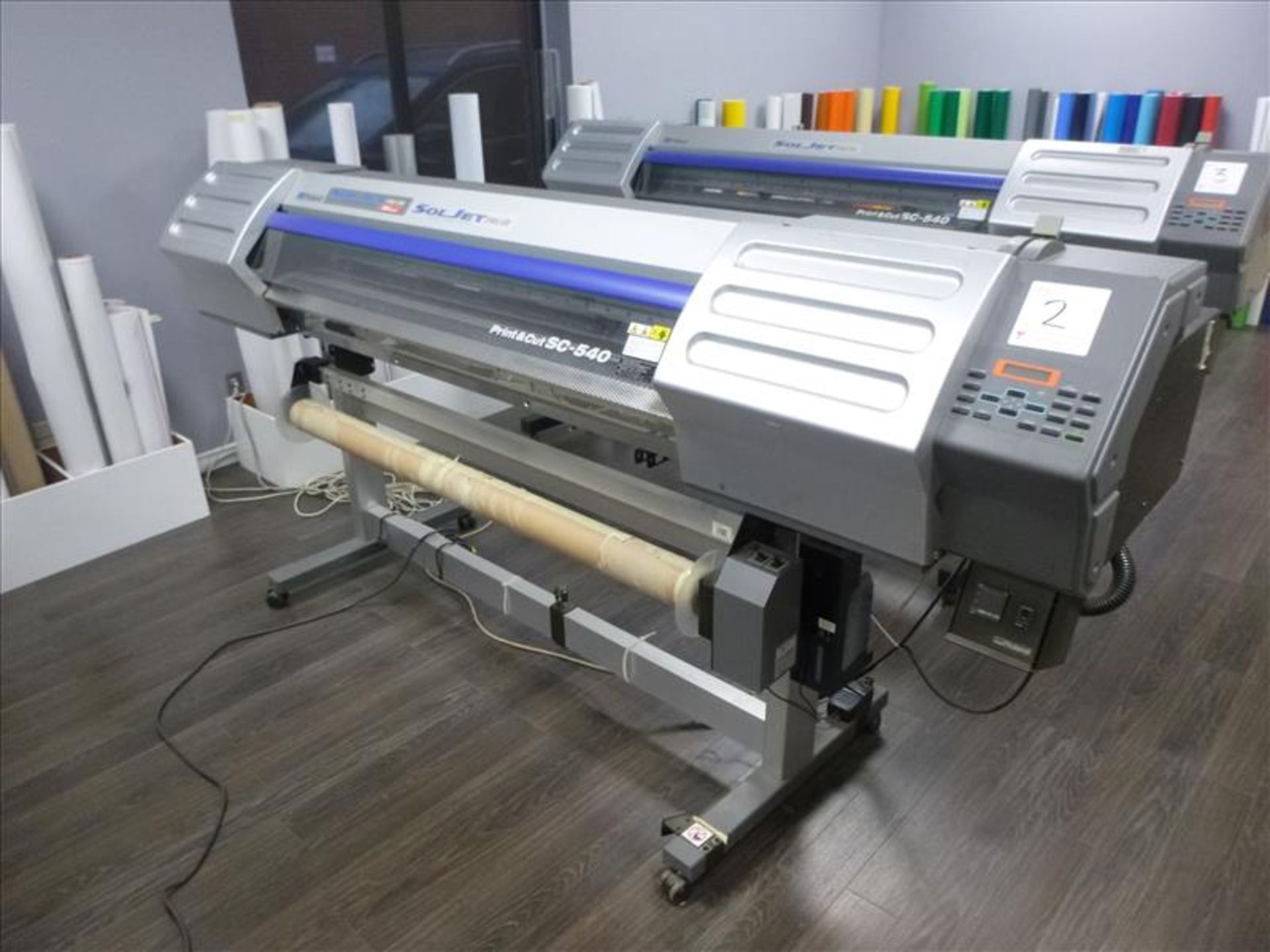 Roland SolJet Pro II EX large format solvent inkjet printer/cutter, mod. SC-540, ser. no. ZR91659,