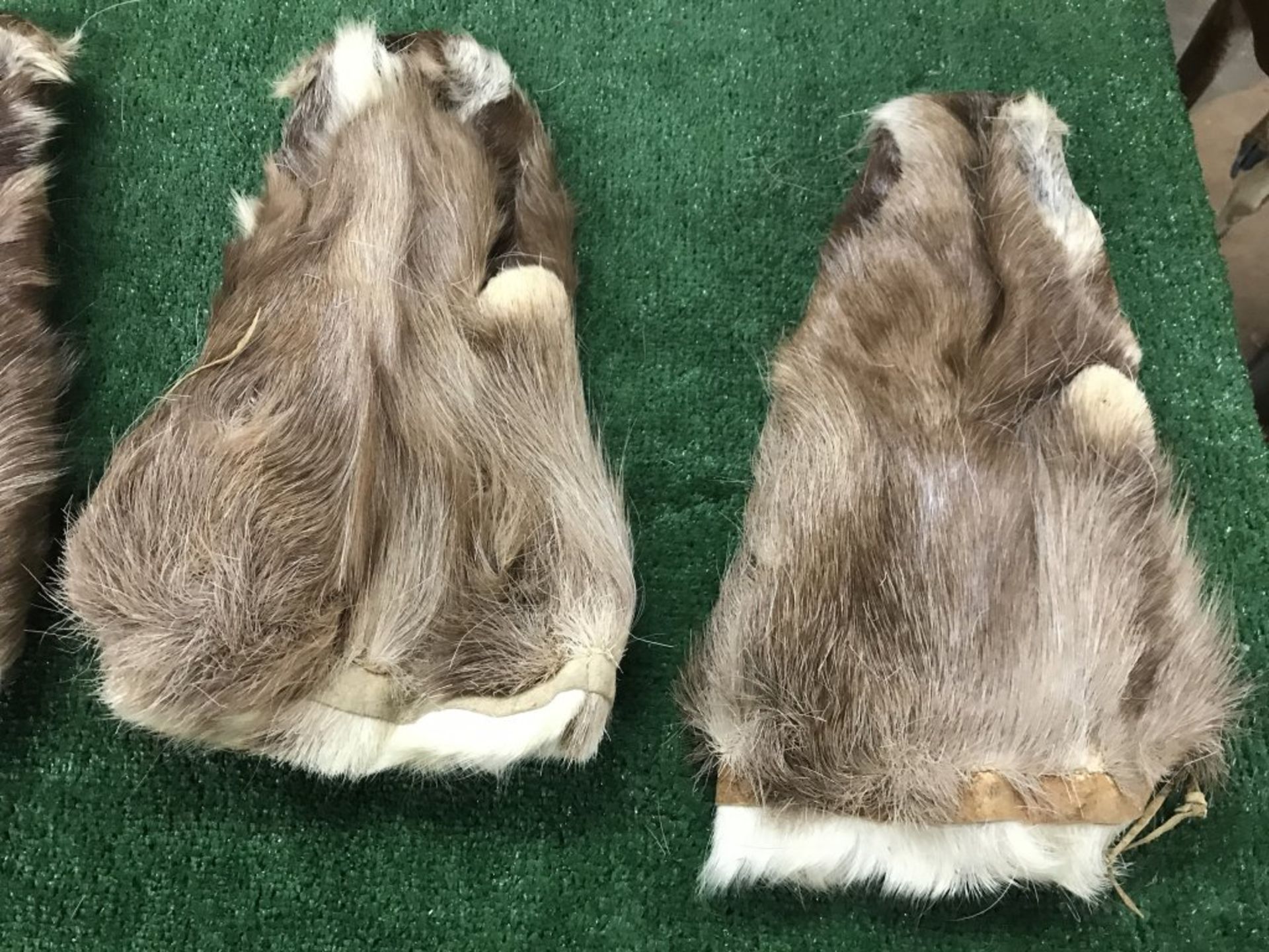 2 Pair of Old Antique Caribou Hide Mittens - Image 8 of 10