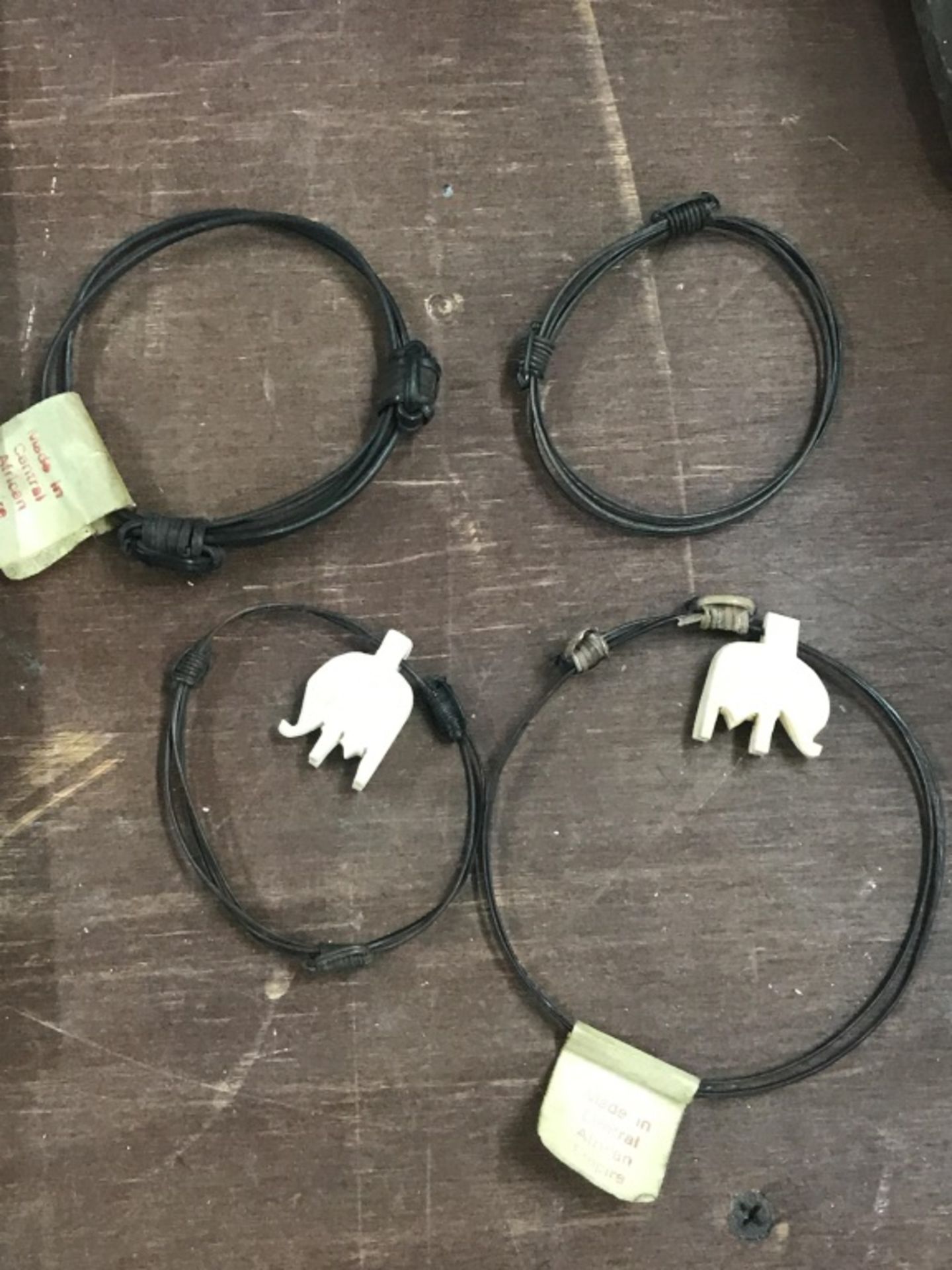 4 Elephant Hair Bracelets: 2 w/ Bone Elephants - Image 4 of 10