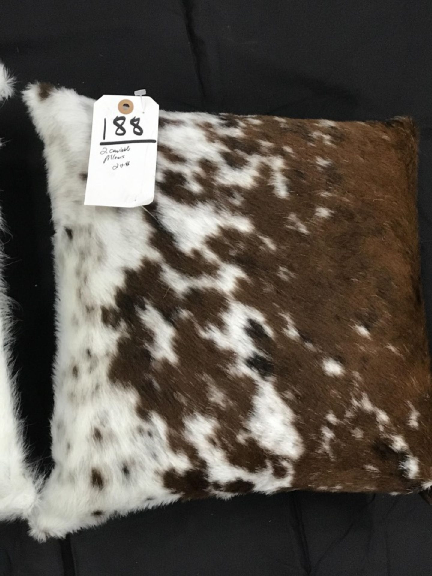 2 Brown/White Cowhide Pillows - Image 10 of 17