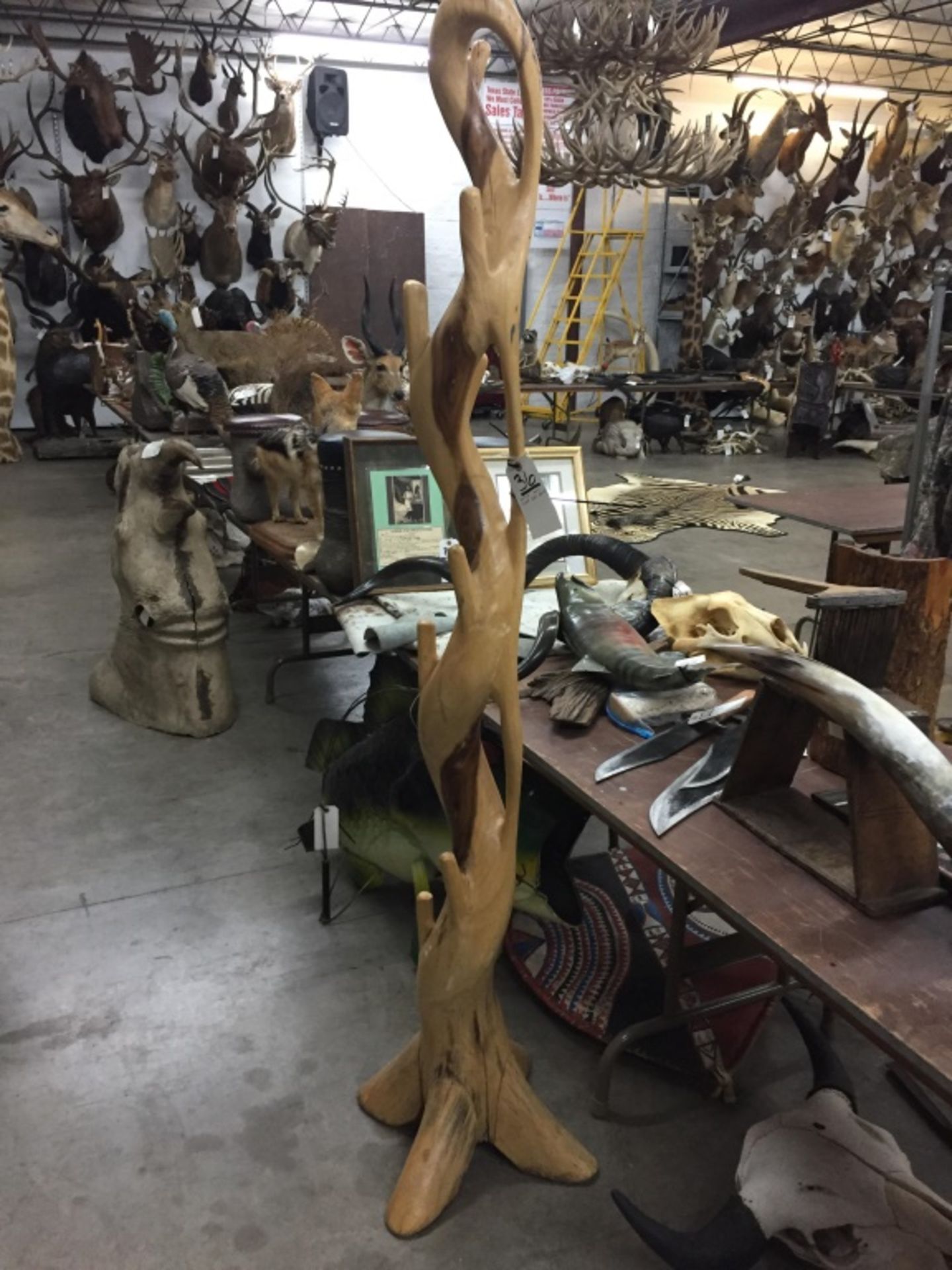 Unusual Teak Wood Hat Rack