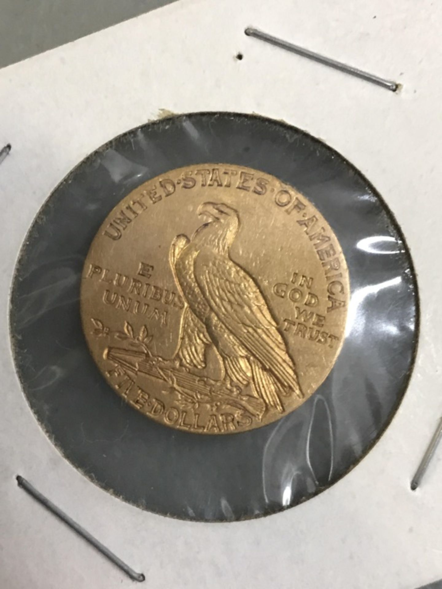 $5 US Gold Indian 1908 AV 50 - Image 9 of 9