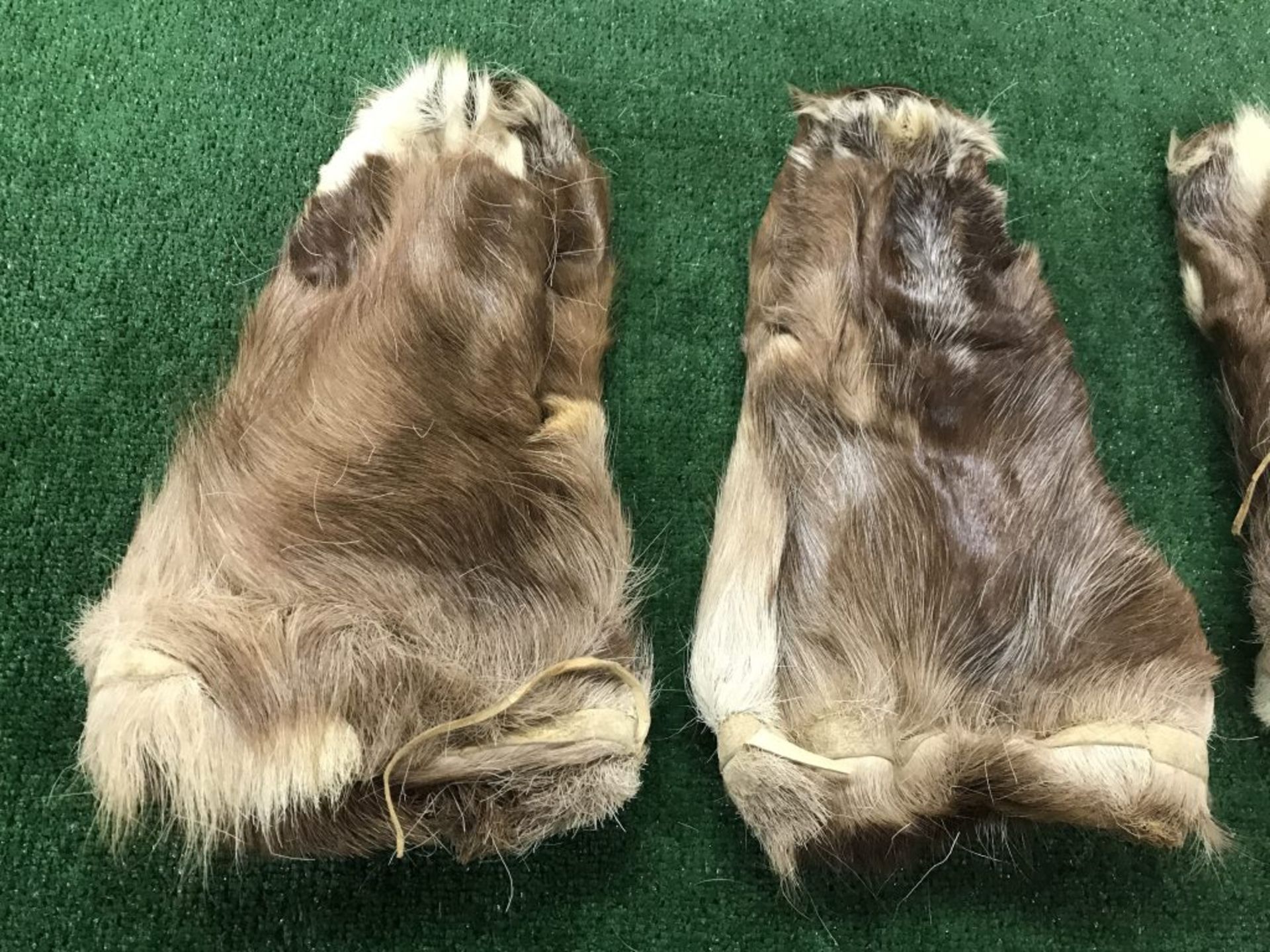 2 Pair of Old Antique Caribou Hide Mittens - Image 5 of 10