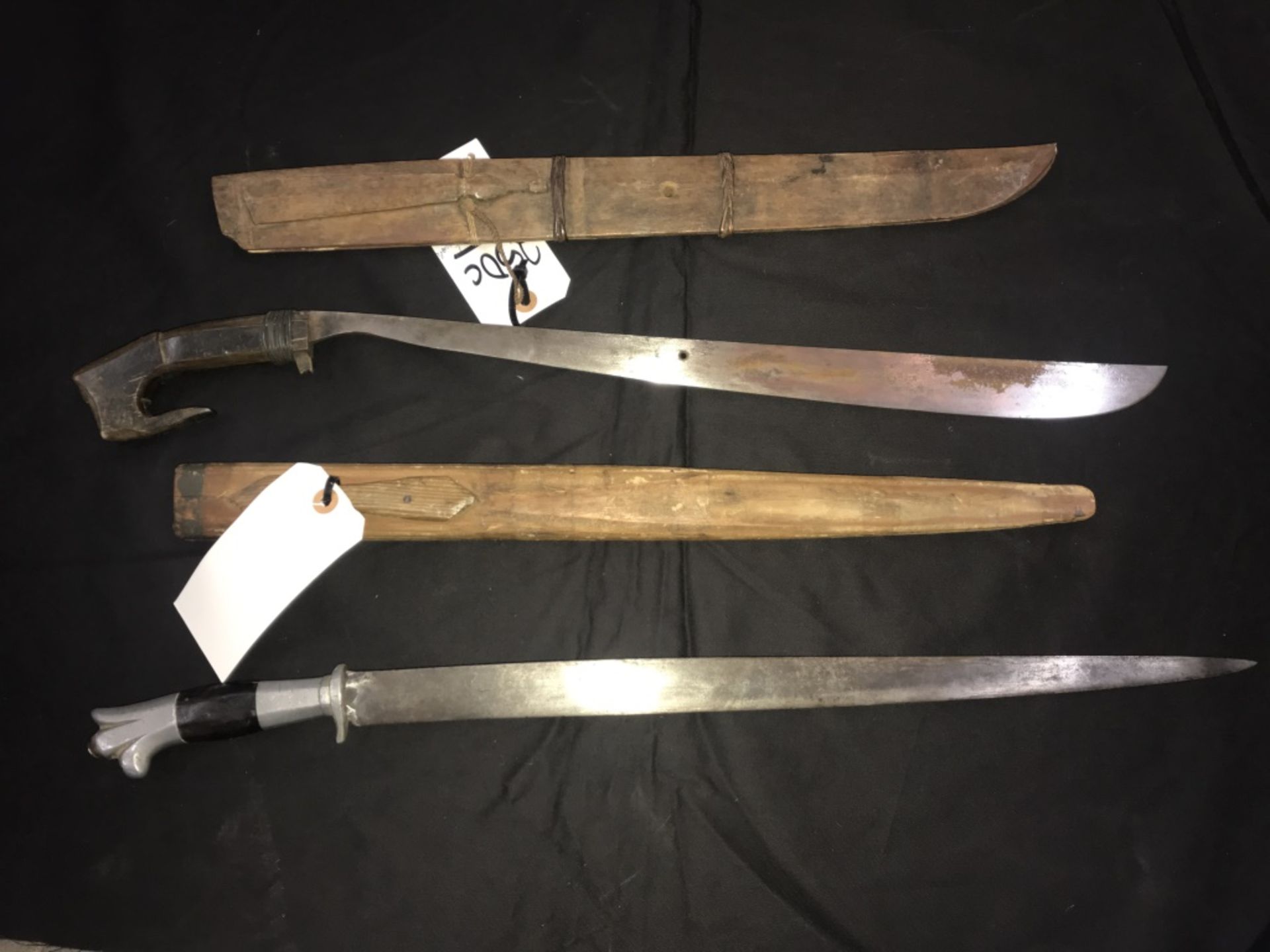 2 Handmade X Large Knifes/Swords with Wood Sheaths - Image 6 of 10