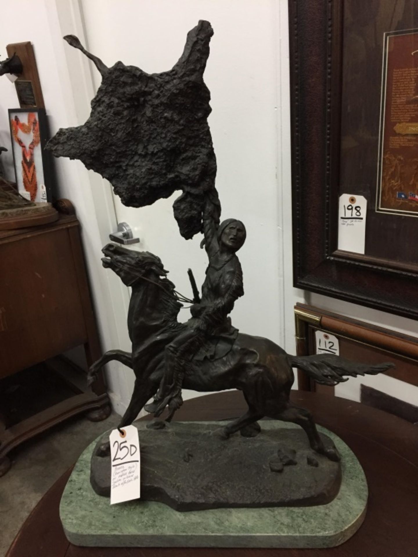 Bronze Remington on Marble Base