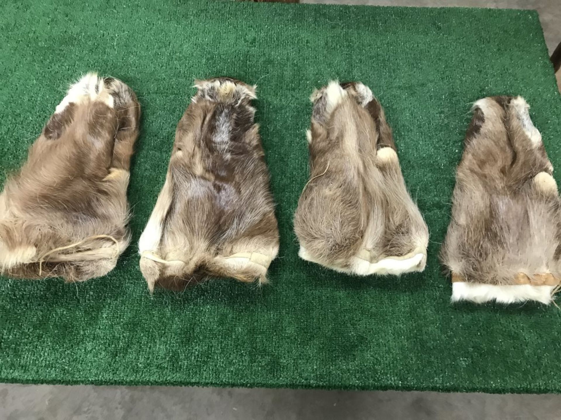 2 Pair of Old Antique Caribou Hide Mittens