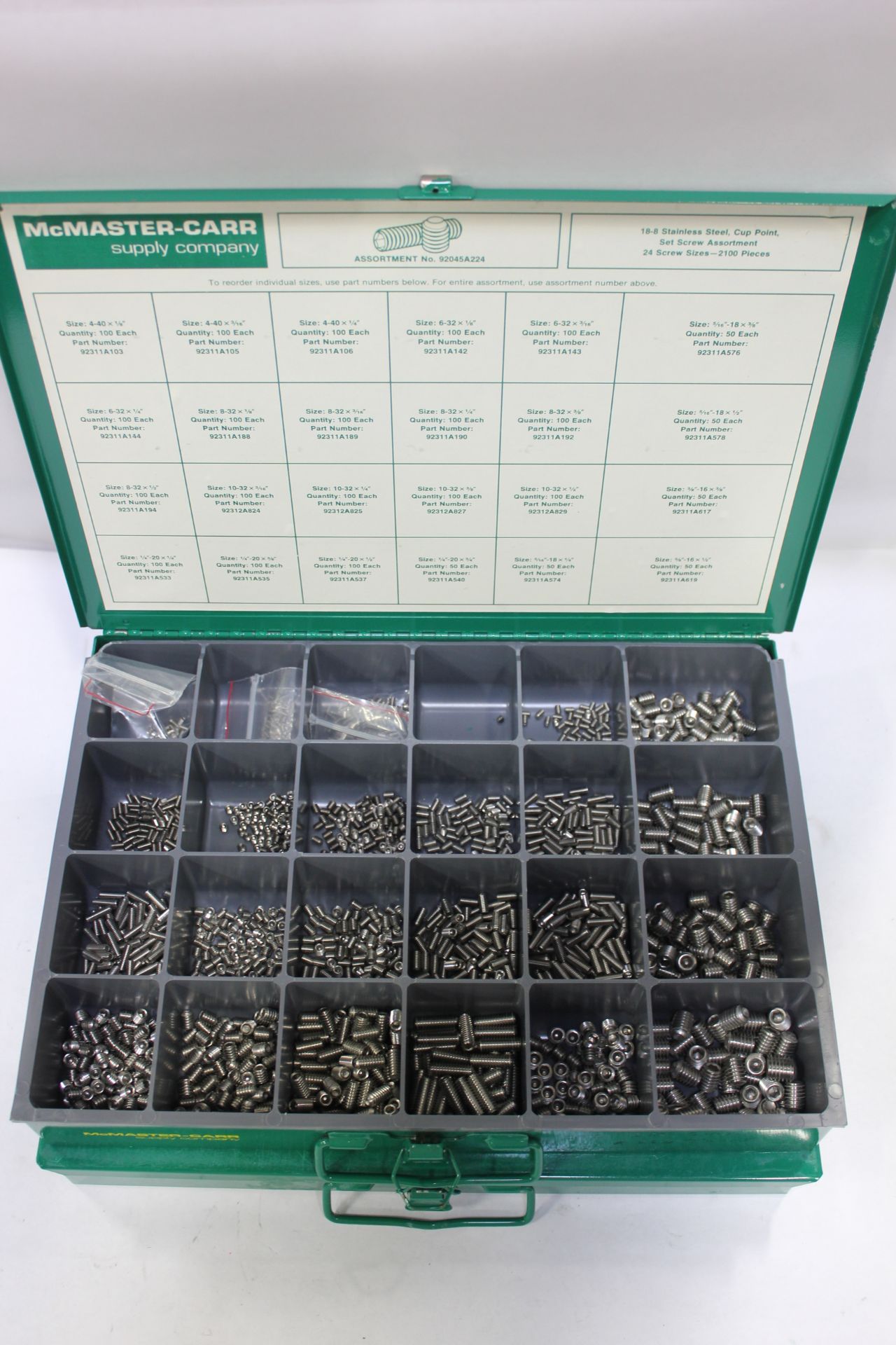 LOT 2 MCMASTER CARR TRAYS WITH SET SCREWS